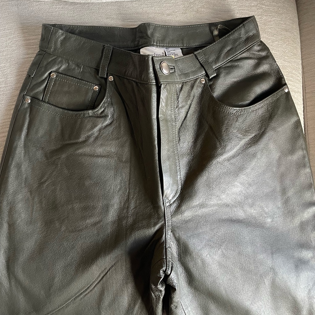 Newport News Olive Green Leather Pants